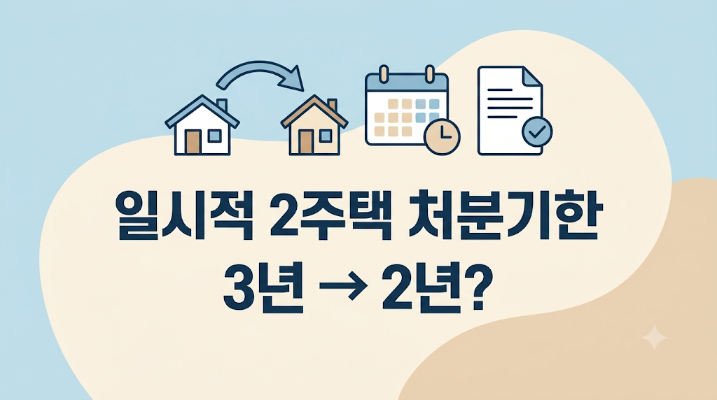 일시적 2주택 처분기한 3년에서 2년 단축 안내 썸네일